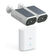aosu 2K QHD 3.0-MP Dual-Band Wi-Fi Quick-Install Outdoor AI-Smart Solar Camera Pro System with HomeBase 2 Cameras, C8E2DA11