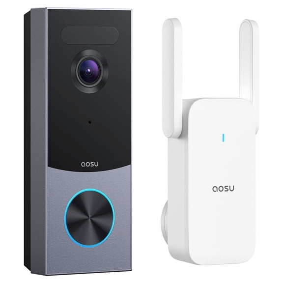 aosu 3K 5.0-MP UHD Video Doorbell R1 Ultra with Chime, Enhanced Wi-Fi Connectivity, 6x Zoom, 166 FOV, 60 Days Local Storage, Hardwire or Battery