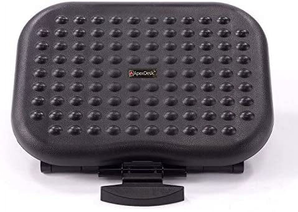 Black Adjustable Plastic Footrest with Massaging Surface