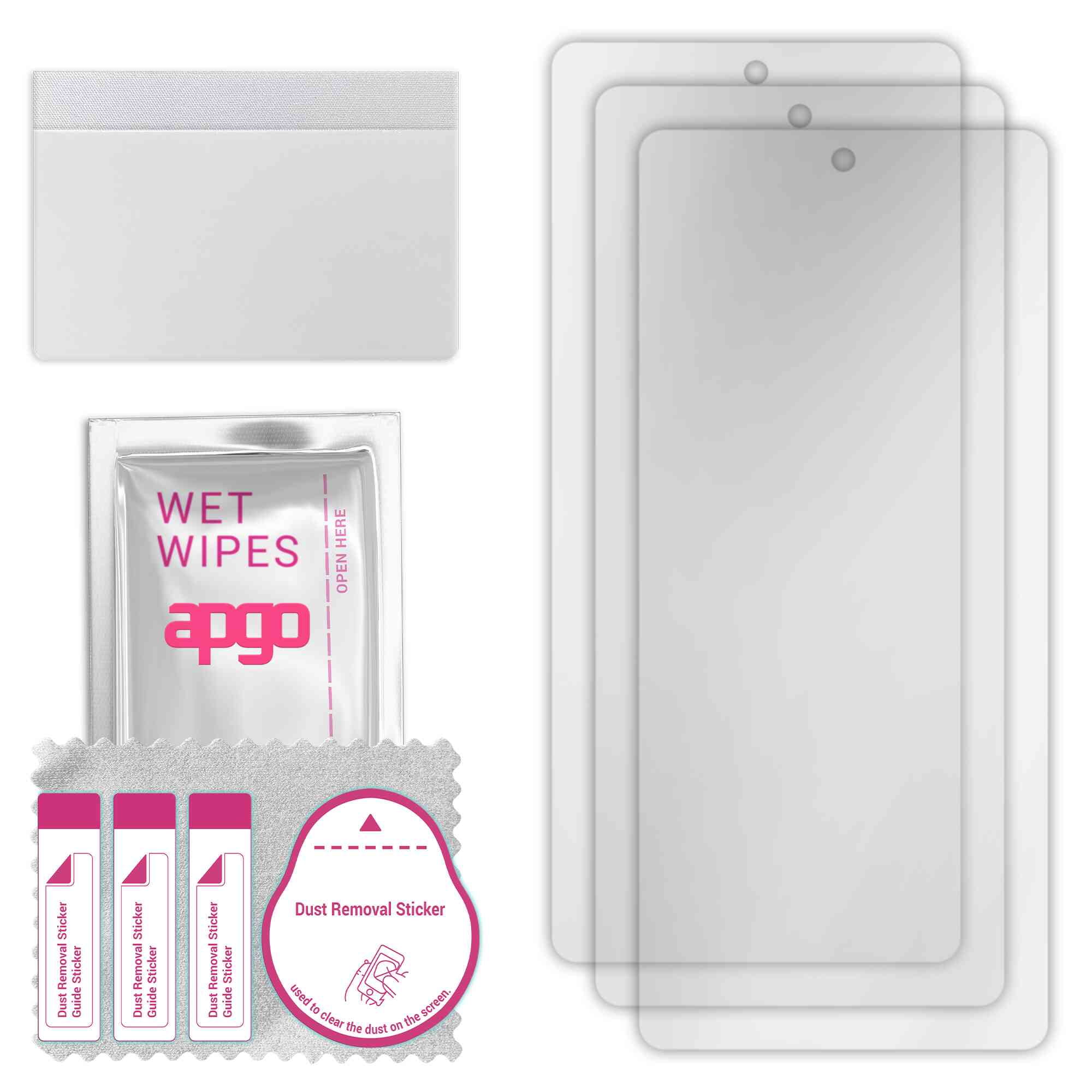Apgo 3x Pellicola Idrogel Ultra-Clear Per Forever Look Me KW-500 – Trasparente, Autoriparante, Con Strato Di Posizionamento Per Facile Installazione, 0,12 Mm - 4