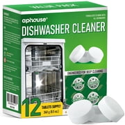 aphouse Dishwasher Cleaner And Deodorizer, 12 Tablets, Deep Cleaning Descaler for Dishwasher, Septic Safe, Removes Odor Causing Limescale