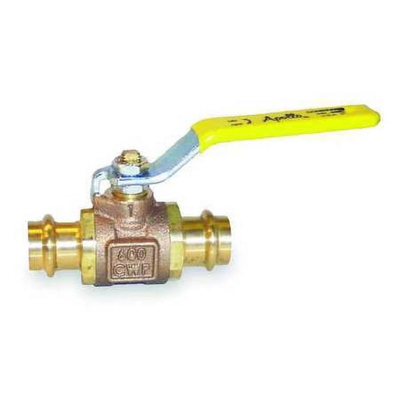 apollo 77w series bronze ball valve, two piece, inline, lever, 1/2" press