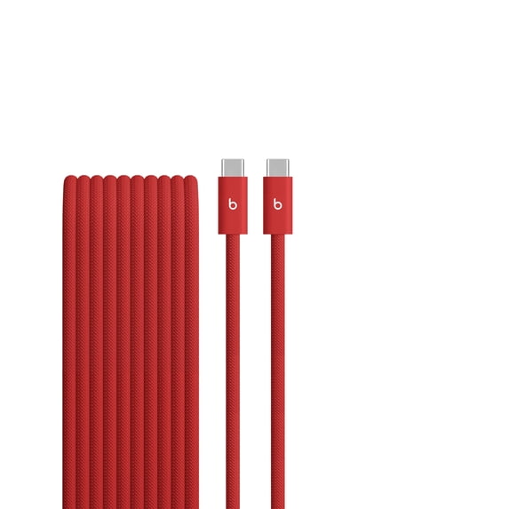 Beats 240W USB-C to USB-C Braided Cable, Fast charging, Durable/Tangle Free, Compatible with Apple and Android Devices (3 m) – Rapid Red