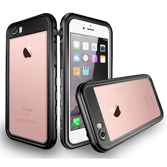 aquaLife iPhone 7 / iPhone 8 Slim Waterproof, Shock & Drop Proof, Dirt & Snow Proof Underwater Diving Case - Fully Sealed w/Built-in Screen Protector Black