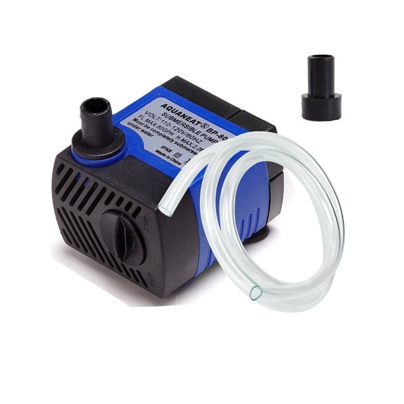 Aquaneat Small Fountain Pump, 80 GPH Mini Submersible Water Pump with 3.3 ft Tubing, for Aquarium Fish Tank, Pet Water Fountain, Water Table, Waterfall