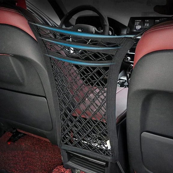 ar Storage Net,Storage Network of Car Seat,Elastic CarNet Pocket,Cars Seat Organiser,Cars Boot Mesh Bag,Portable CarStorage Organiser Net,Barrier of Backseat Pet Kids(black)