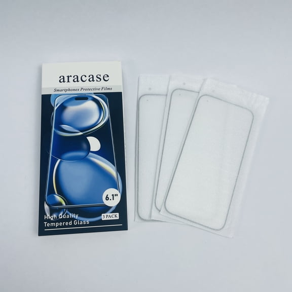 aracase Smartphones Protective Films iPhone 16 Screen Protector 6.1 inch, HD Clear Film, 3 Pack
