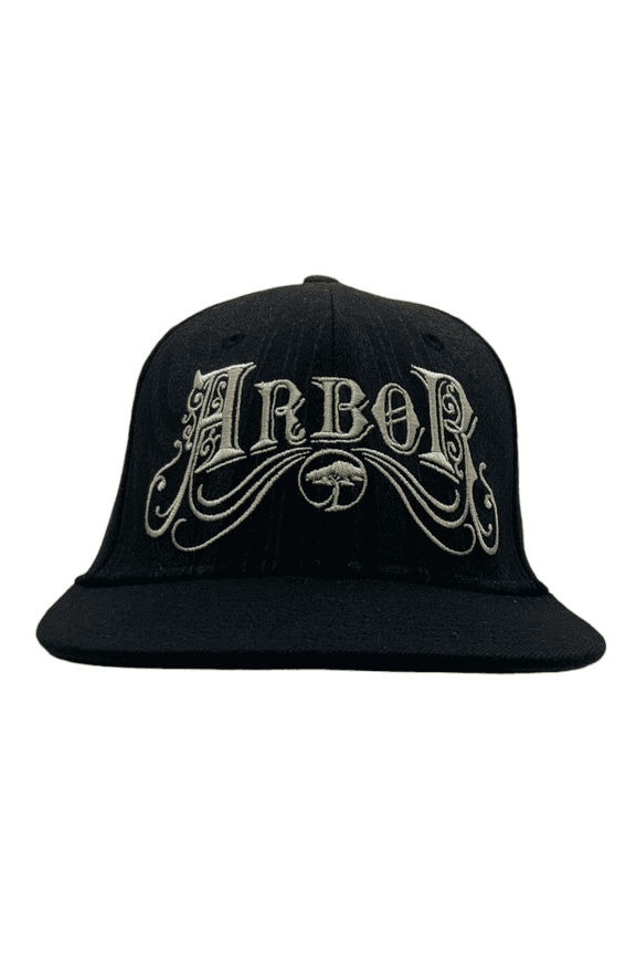 Men's Premium Wool Blend Flat Bill Fitted Style Baseball Cap Black, S/M