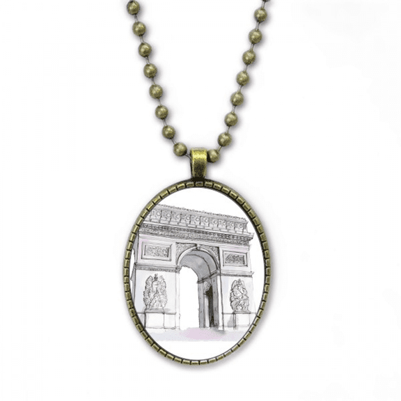 arc de triomph in paris france necklace vintage chain bead pendant jewelry collection