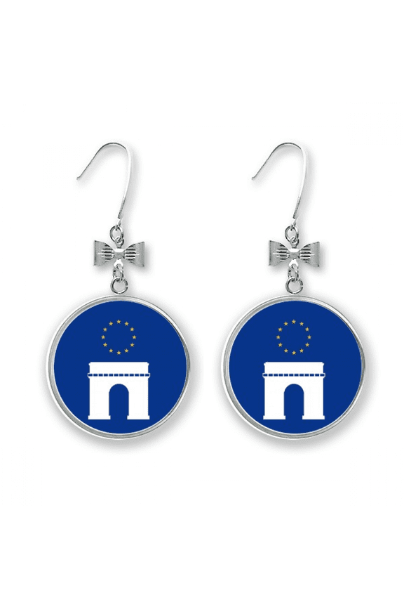 arc de triomphe french euan symbol bow earrings drop stud pierced hook