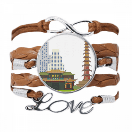 architecture qingyang china pattern bracelet love chain ornament wristband