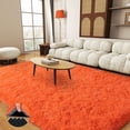 thumbnail image 1 of area rug 8x10ft Large Fluffy Area Rugs for Bedroom, Soft Carpet Shag Kids Rug with Non-Slip Stickers Rug Pads Living Room Bedroom Orange, 1 of 9