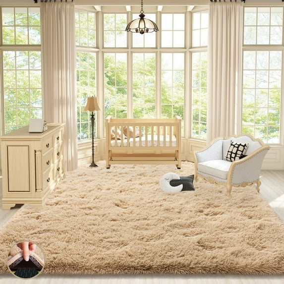 area rug for bedroom 4x6ft Area Rugs for Living Room, Red Fluffy Shaggy Rug Soft Carpets,Non-Slip Stickers Rugs for Bedroom Nursery Kids Room Dorm Home Decor