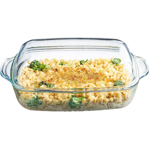 arge Glass Casserole Dish, Oven Safe Cookware With Lid, Oblong Covered Glass Dish For Baking, Serving, Cooking, Microwave and Dishwasher Safe Bakeware