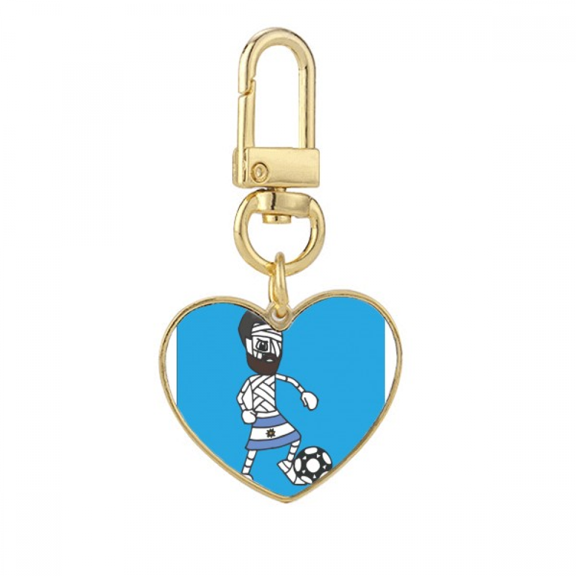 argentina football sports Gold Heart Keychain Metal Keyring Holder