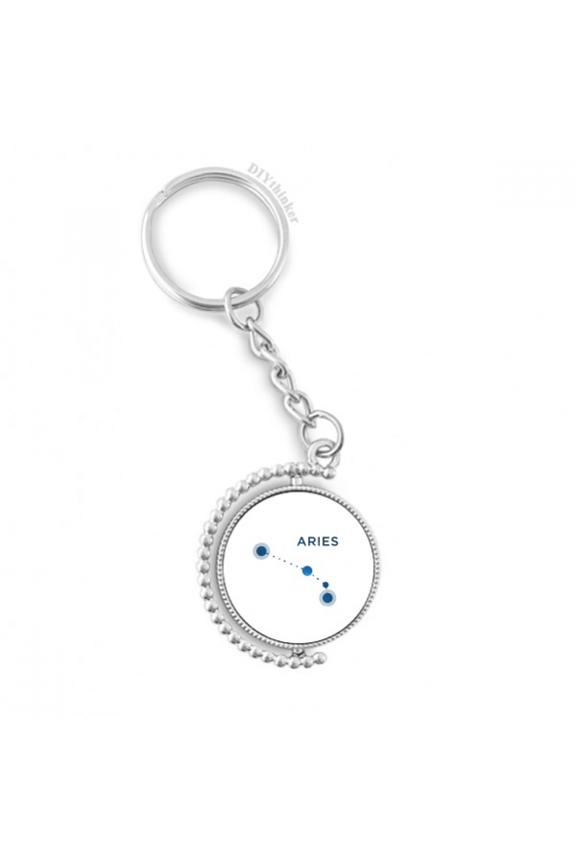aries constellation sign zodiac rotatable keyholder disc accessories chain clip