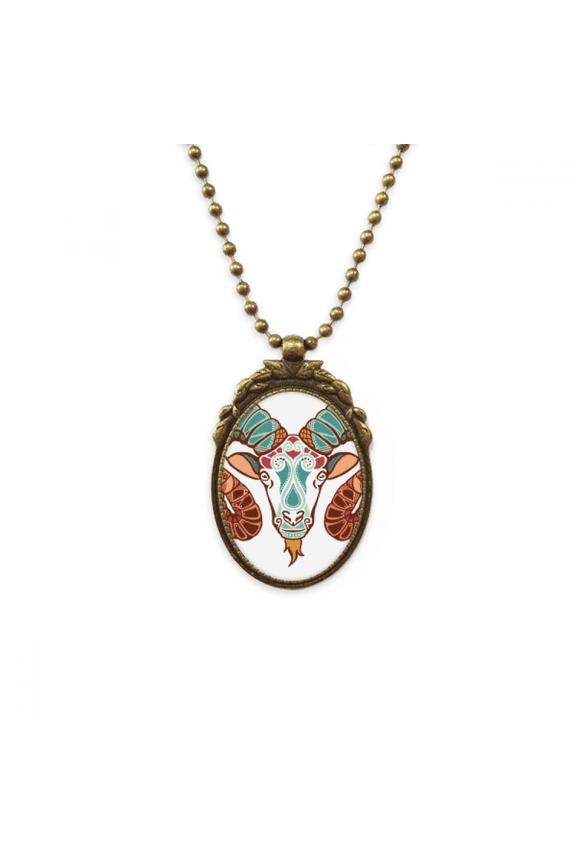 aries constellation zodiac symbol antique necklace vintage bead pendant keychain