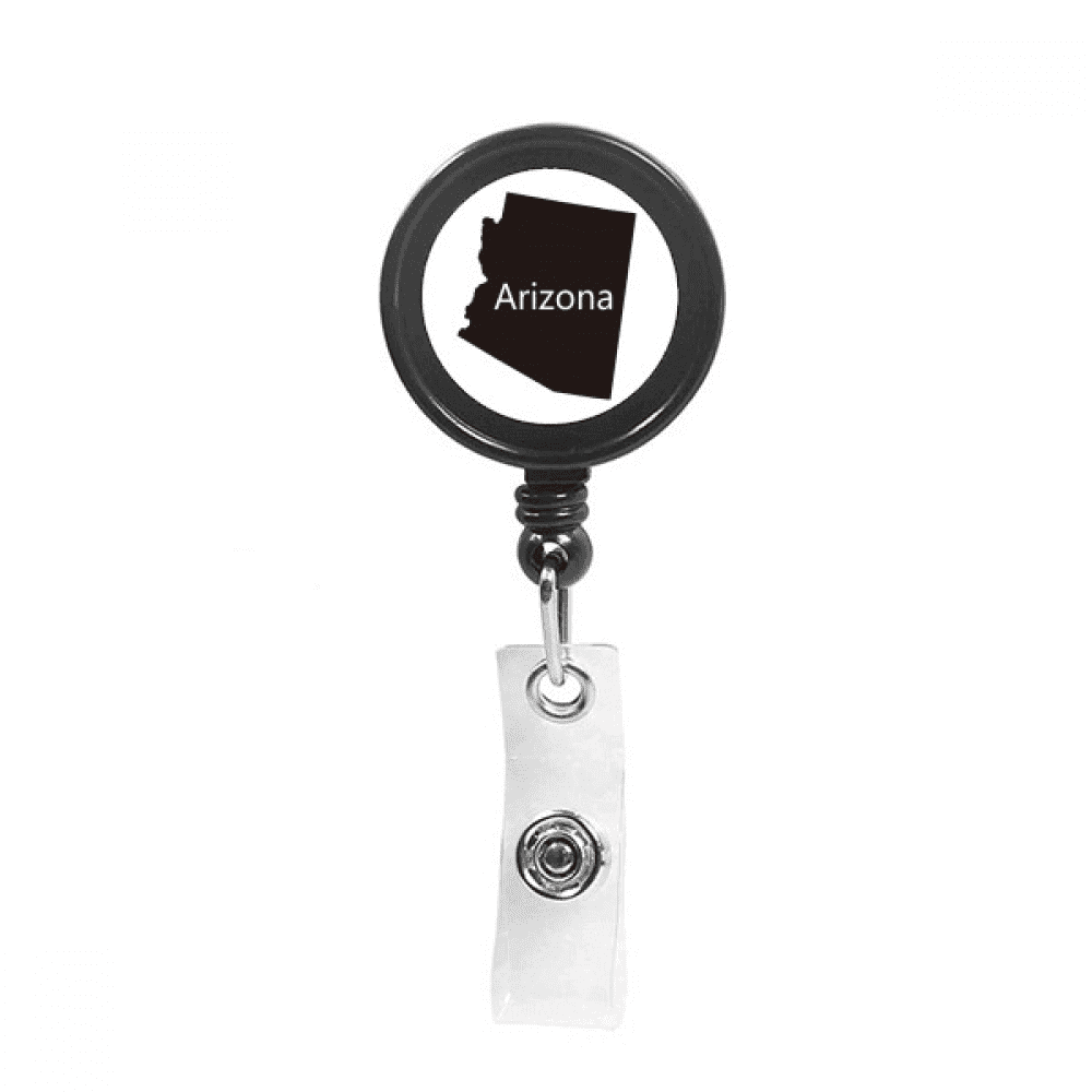 arizona the united states of amemap Retractable Keychain Badge Holder ID Badge