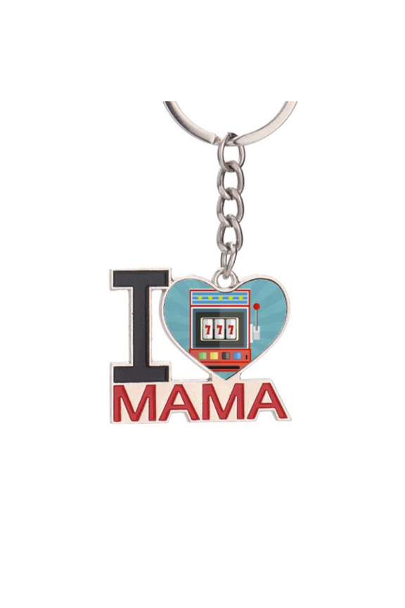 arm bandit illustration pattern Keychain Metal Keyring Holder Love MAMA Mother