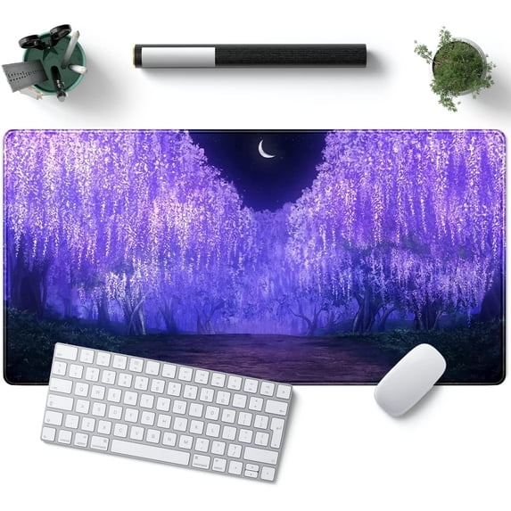 armdgodx wkwww8899 Rubber Anime Wisteria Mouse Pad, Lavender