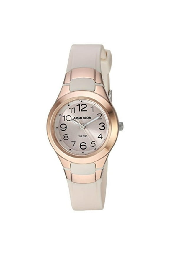 sport women's 25/6418pbh easy to read rose gold-tone and blush pink resin strap watch