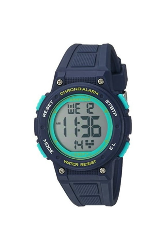sport women's 45/7086nvy digital chronograph navy blue resin strap watch