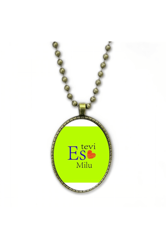 armor latvia native i love you affection necklace vintage chain bead pendant jewelry collection