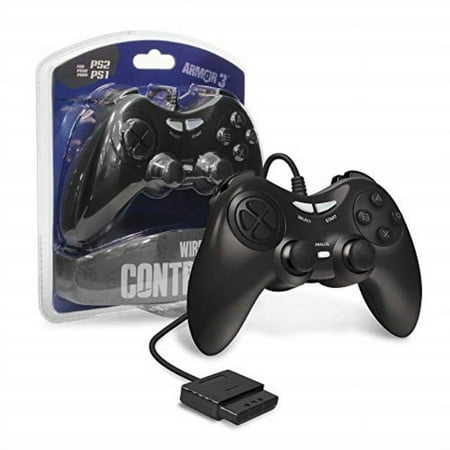 armor3 wired game controller for ps2 (black)