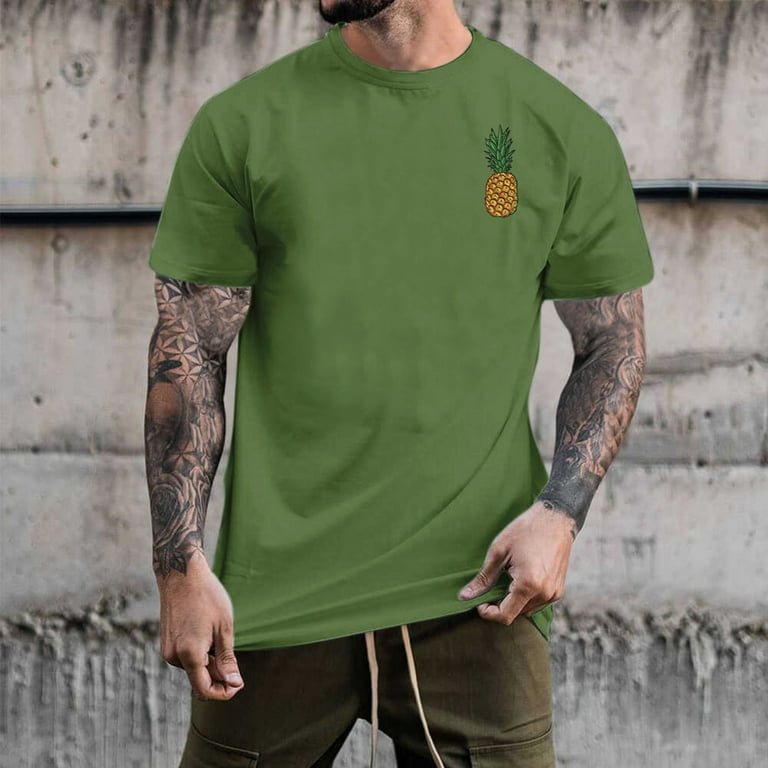 Army Green Compression Shirts For Men Mens Summer Fashion Casual Solid  Color Zipper Pocket T Shirt Short Sleeve Shirt Top Blouse 