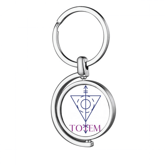 arrowhead triangular totem rotating keychain metal keyring holder