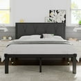 thumbnail image 1 of Einhomn Full Size Metal Platform Bed Frame,Fabric Upholstered Button Tufted Headboard& Underbed Storage, No Box Spring Needed, Easy Assembly, Dark Grey, 1 of 7