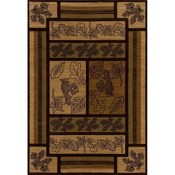 Art Carpet 32045 9 x 12 ft. Cabin Collection Brown Valley Woven Area Rug, Light Brown