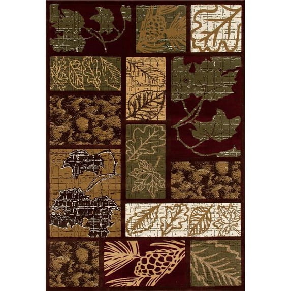 art carpet 32113 2 x 8 ft. cabin collection olympic forest woven area rug, brown