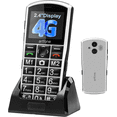 thumbnail image 1 of artfone A400 - 4G LTE Big Button Cell Phone for Seniors, T-Mobile Unlocked Phone, Senior Mobile Phone, Dual SIM, SOS Button, 2MP Camera, Charging Dock, Talk and Text Only, Dumb Phone, 1800mAh, Silver, 1 of 10