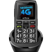 artfone C1+4G, Unlocked Cell Phone for Seniors, Basic Phone with Large Buttons, SOS Button, Loud Speaker, Speed Dial, FM Radio, Charging Dock, Black
