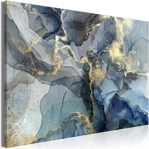 artgeist Canvas Wall Art Abstract 35x24 in - 1pcs Painting Canvas Prints Picture Artwork Image Framed Modern Photo Wall Home Marble Paint Stains a-A-10155-b-a, 35''Wx24''H HandArt