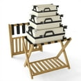 thumbnail image 1 of  Luggage Rack Foldable Thickened Wood Suitcase Stand With Storage Shelf For Hotel Bedroom Guest Room, 1 of 9