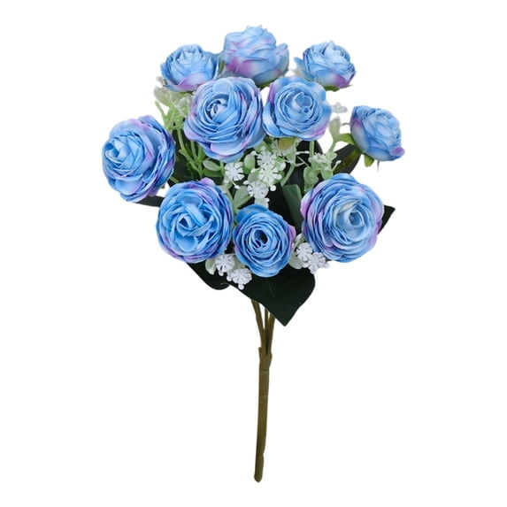 Artificial Flowers Artificial Camellia Rose Bush 10 Heads 5 Branches, Fake Silk Flowers forHome Wedding Centerpiece Vase Decor, Realistic Faux Floral Arrangement Fake Flowers