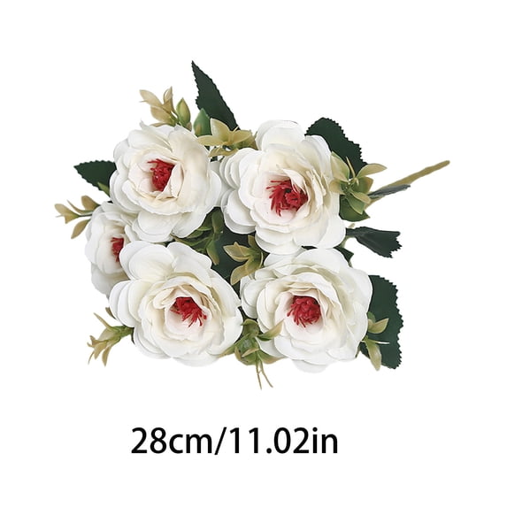 Artificial Flowers Artificial Flowers Fake Roses Bouquet forHome Decor Wedding Decoration Realistic Floral Centerpiece Table Desk Ornament Decorative Indoor Plant Fake Flowers