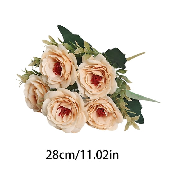 Artificial Flowers Artificial Flowers Fake Roses Bouquet forHome Decor Wedding Decoration Realistic Floral Centerpiece Table Desk Ornament Indoor Plant Decorative Fake Flowers