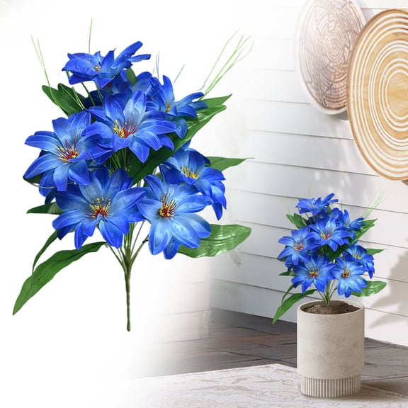 artificial plants & flowers Artificial West Bouquet 42CM Flowers For Home Decor Wedding Centerpieces & Outdoor Garden Styling Dark blue