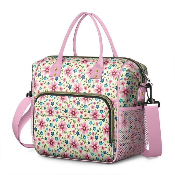 artistic Design Insulated Lunch Bag Large Lunch Box Reusable Lunch Tote Adult Lunch Cooler Dual Compartment Lunch Bag Leakproof Lunch Box Waterproof Cooler Tote Collapsible Cooler Bag Multi-pocket Lun