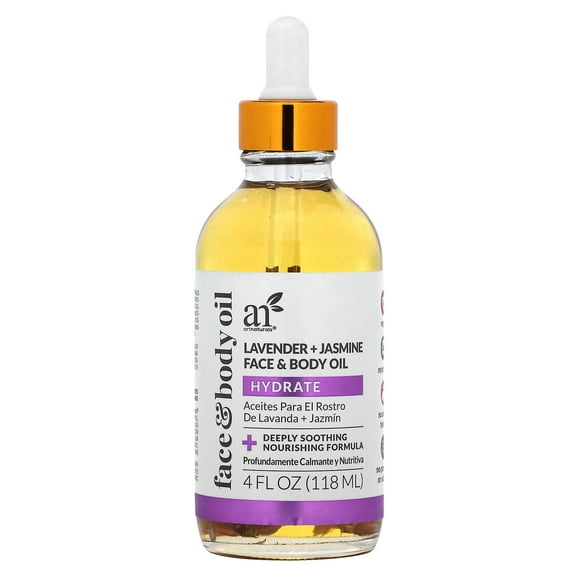 artnaturals Face & Body Oil, Lavender + Jasmine , 4 fl oz (118 ml)