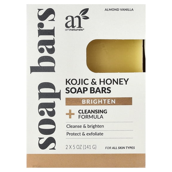 artnaturals Kojic & Honey Soap Bars, For All Skin Types, Almond Vanilla, 2 Bars, 5 oz (141 g) Each