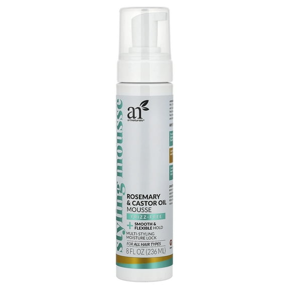 artnaturals Rosemary & Castor Oil Styling Mousse, For All Hair Types, 8 fl oz (236 ml)