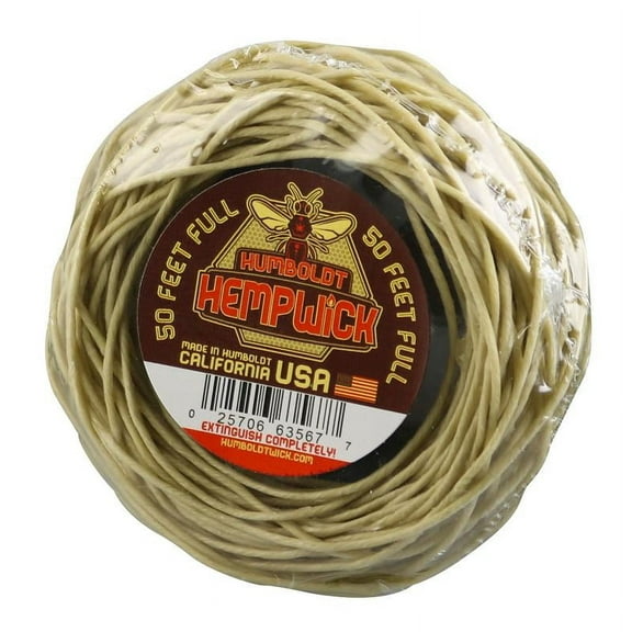 arts Humboldt Hemp Wick 50 Feet Organic Hemp and Beeswax Candle Wicks