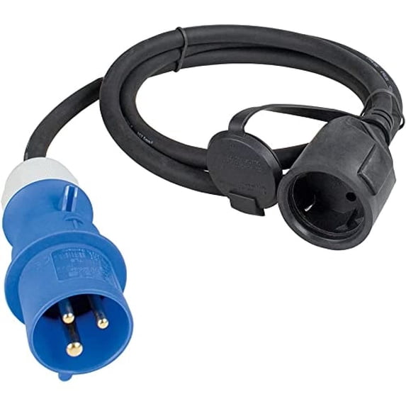 as - Schwabe CEE Adaptor Cable Caravan 1.5 m, 250 V CEE Plug and Earthing Contact Coupling, Mot