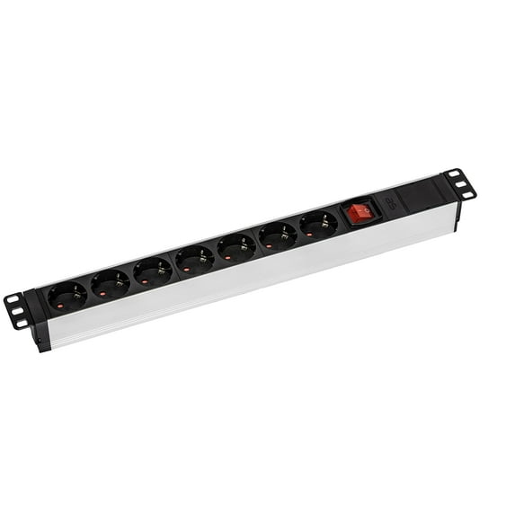 as - Schwabe Multi-Angle Socket Strip 7-Way, 19 inch Rack, for Universal Installation in 19 inc