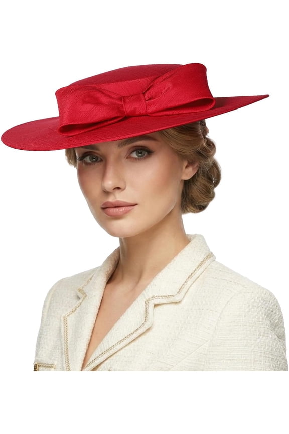 ascinators Women Wide Brim 20s 50s Derby Pillbox Hat Bowknot Party Church Dress Hats