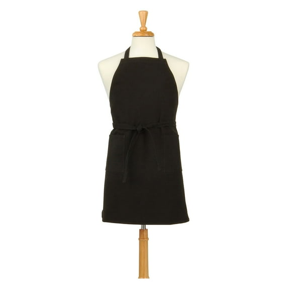 asd living two pocket black cotton canvas chef's apron